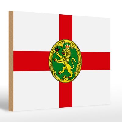 Holzschild Flagge Alderney 30x20cm Flag of Alderney