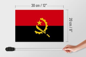 Panneau en bois drapeau de l'Angola 30x20cm Drapeau de l'Angola 4
