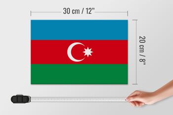 Panneau en bois drapeau de l'Azerbaïdjan 30x20cm Drapeau de l'Azerbaïdjan 4