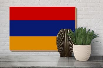 Panneau en bois drapeau Arménie 30x20cm Drapeau de l'Arménie 3