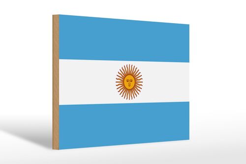 Holzschild Flagge Argentinien 30x20cm Flag of Argentina