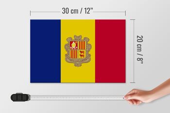 Panneau en bois drapeau d'Andorre 30x20cm Drapeau d'Andorre 4