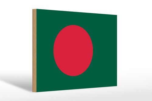 Holzschild Flagge Bangladesch 30x20cm Flag of Bangladesh