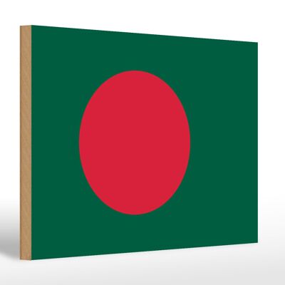 Cartello in legno bandiera Bangladesh 30x20cm Bandiera del Bangladesh
