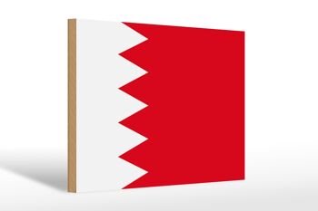 Drapeau panneau en bois 30x20cm Drapeau Bahreïn Drapeau de Bahreïn 1