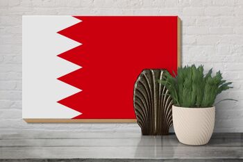 Drapeau panneau en bois 30x20cm Drapeau Bahreïn Drapeau de Bahreïn 3