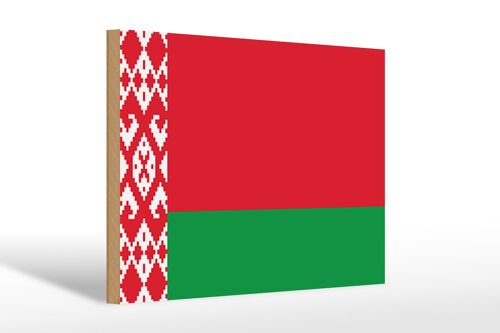 Holzschild Flagge Weißrussland 30x20cm Flag of Belarus