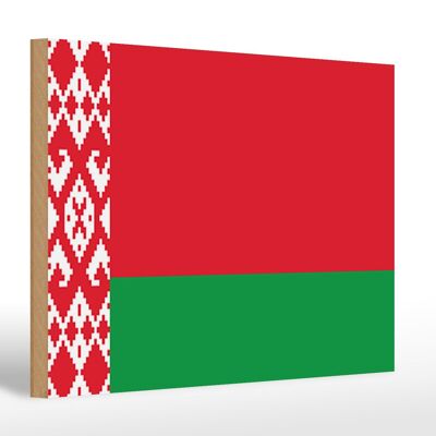 Cartello in legno bandiera Bielorussia 30x20cm Bandiera della Bielorussia