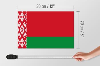 Panneau en bois drapeau Biélorussie 30x20cm Drapeau de la Biélorussie 4