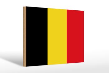 Panneau en bois drapeau de la Belgique 30x20cm Drapeau de la Belgique 1