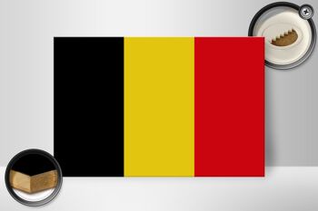 Panneau en bois drapeau de la Belgique 30x20cm Drapeau de la Belgique 2