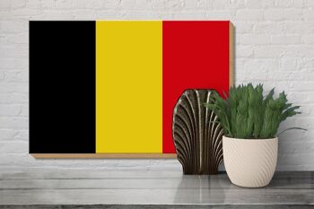 Panneau en bois drapeau de la Belgique 30x20cm Drapeau de la Belgique 3