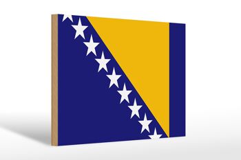 Drapeau en bois drapeau Bosnie-Herzégovine 30x20cm 1