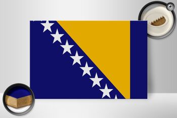 Drapeau en bois drapeau Bosnie-Herzégovine 30x20cm 2
