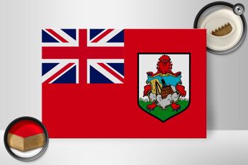 Panneau en bois drapeau des Bermudes 30x20cm Drapeau des Bermudes 2