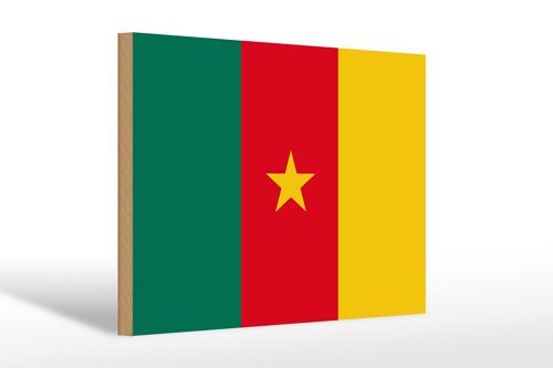 Holzschild Flagge Kameruns 30x20cm Flag of Cameroon