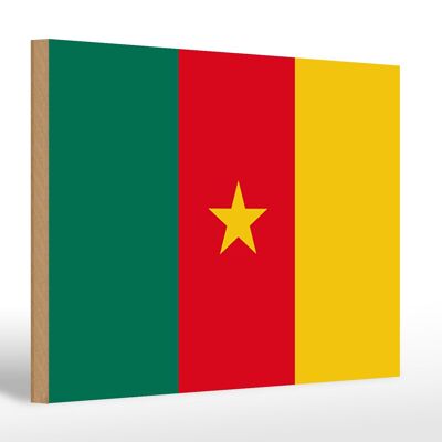 Cartello in legno bandiera del Camerun 30x20 cm Bandiera del Camerun
