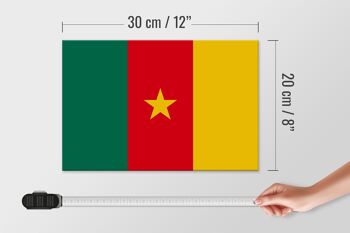 Panneau en bois drapeau du Cameroun 30x20cm Drapeau du Cameroun 4
