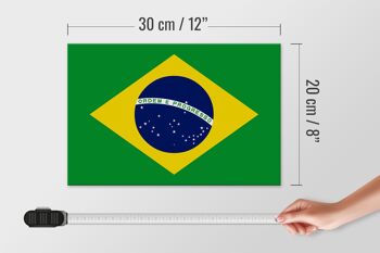 Panneau en bois drapeau du Brésil 30x20cm Drapeau du Brésil 4