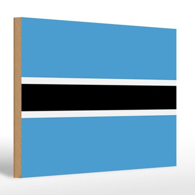 Cartello in legno bandiera del Botswana 30x20 cm Bandiera del Botswana