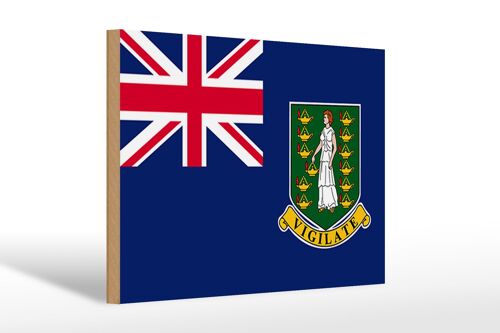 Holzschild Flagge Britischen Jungferninseln 30x20cm Flag