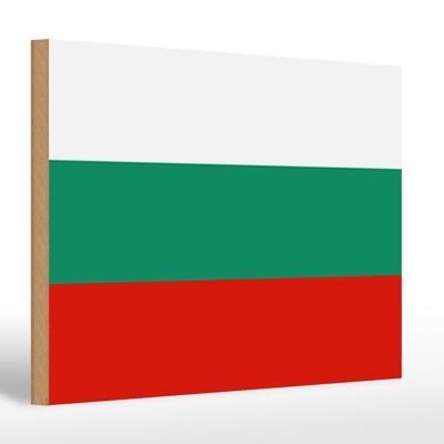 Panneau en bois drapeau de la Bulgarie 30x20cm Drapeau de la Bulgarie