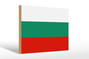Panneau en bois drapeau de la Bulgarie 30x20cm Drapeau de la Bulgarie 1