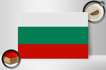 Panneau en bois drapeau de la Bulgarie 30x20cm Drapeau de la Bulgarie 2