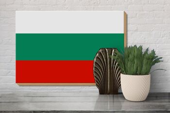 Panneau en bois drapeau de la Bulgarie 30x20cm Drapeau de la Bulgarie 3