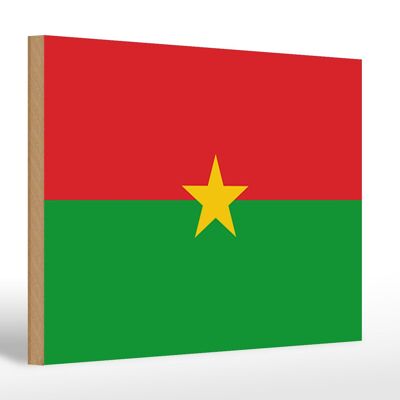 Letrero de madera bandera de Burkina Faso 30x20cm Bandera de Burkina Faso
