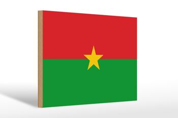 Panneau en bois drapeau du Burkina Faso 30x20cm Drapeau du Burkina Faso 1