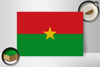 Panneau en bois drapeau du Burkina Faso 30x20cm Drapeau du Burkina Faso 2