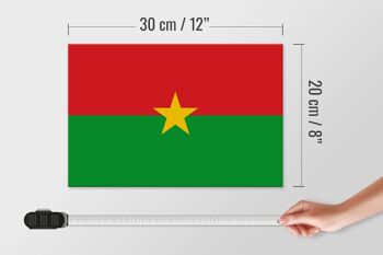 Panneau en bois drapeau du Burkina Faso 30x20cm Drapeau du Burkina Faso 4
