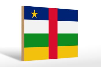 Panneau en bois drapeau République Centrafricaine 30x20cm 1