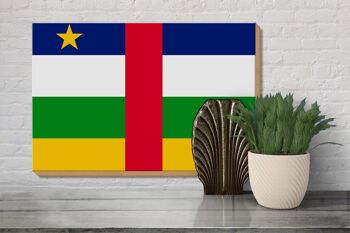 Panneau en bois drapeau République Centrafricaine 30x20cm 3