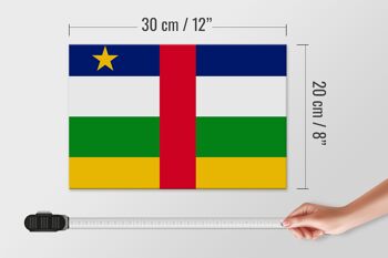 Panneau en bois drapeau République Centrafricaine 30x20cm 4