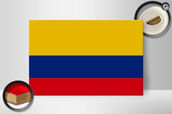 Panneau en bois drapeau de la Colombie 30x20cm Drapeau de la Colombie 2