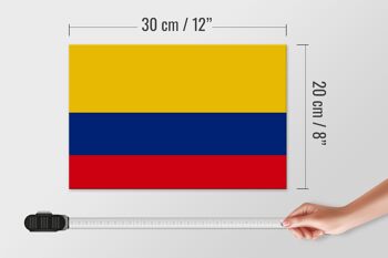 Panneau en bois drapeau de la Colombie 30x20cm Drapeau de la Colombie 4