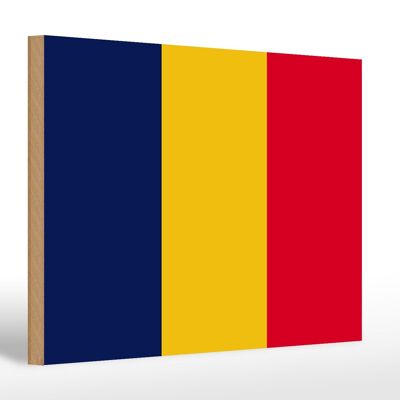 Holzschild Flagge des Tschad 30x20cm Flag of Chad