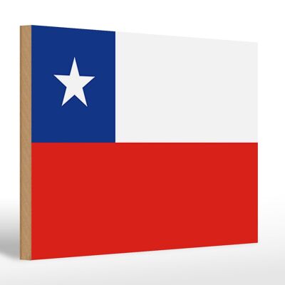 Holzschild Flagge Chiles 30x20cm Flag of Chile