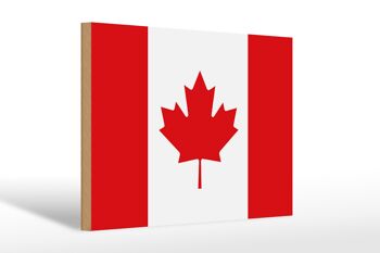 Panneau en bois drapeau du Canada 30x20cm Drapeau du Canada 1