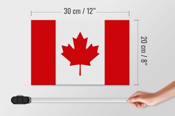 Panneau en bois drapeau du Canada 30x20cm Drapeau du Canada 4