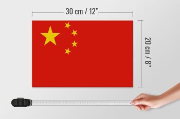 Panneau en bois drapeau Chine 30x20cm Drapeau de Chine 4
