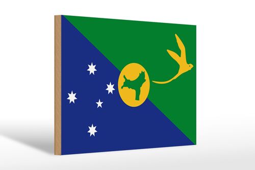 Holzschild Flagge Weihnachtsinsel 30x20cm Christmas Island