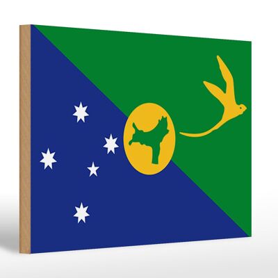Holzschild Flagge Weihnachtsinsel 30x20cm Christmas Island