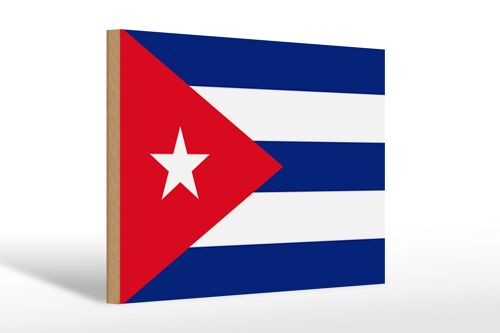 Holzschild Flagge Kubas 30x20cm Flag of Cuba