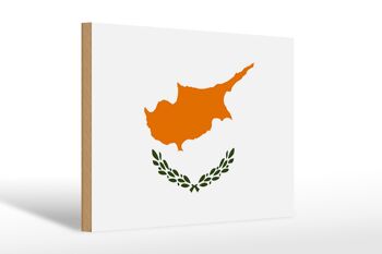 Panneau en bois drapeau Chypre 30x20cm Drapeau de Chypre 1