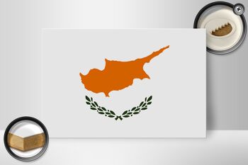 Panneau en bois drapeau Chypre 30x20cm Drapeau de Chypre 2
