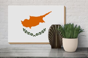 Panneau en bois drapeau Chypre 30x20cm Drapeau de Chypre 3