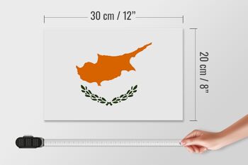 Panneau en bois drapeau Chypre 30x20cm Drapeau de Chypre 4